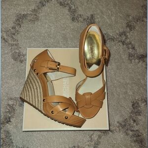 Michael Kors Tan Wedge Sandals